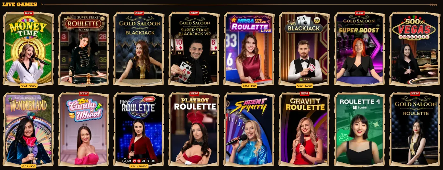 lizaro casino live games